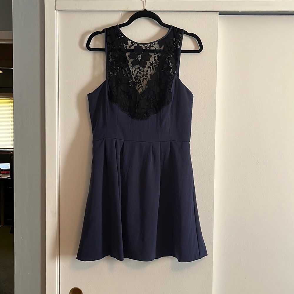 Womens BCBGeneration Navy & black lace dress